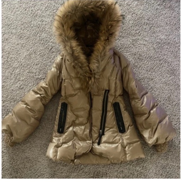 MACKAGE metallic bronze down jacket / winter coat - Picture 2 of 7